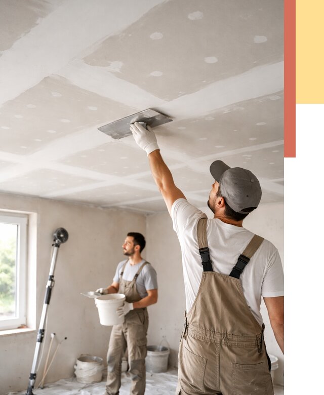 Шпаклевка потолка из гипсокартона в Реутове от 3330 руб./м2 — услуги под ключ | ОТДЕЛОЧНИК-Ртв