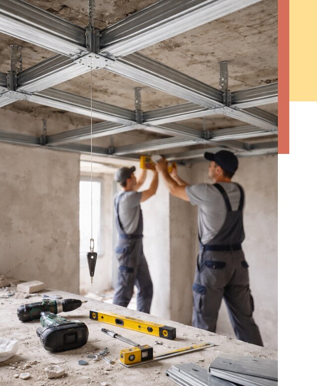 Монтаж каркаса потолка из профиля в Реутове от 4683 руб. — услуги ОТДЕЛОЧНИК-Ртв