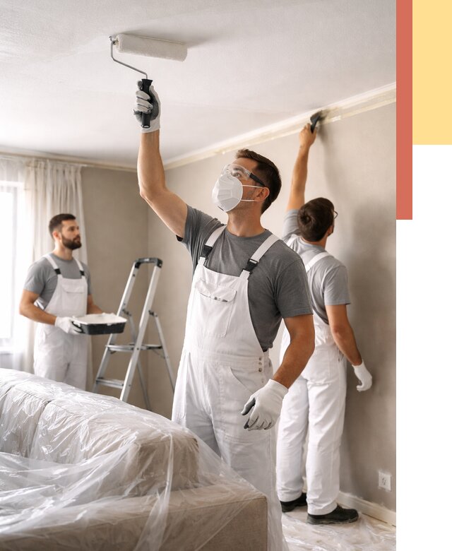 Покраска потолка водоэмельсионной краской в Реутове от 2290 руб/м² — услуги под ключ | ОТДЕЛОЧНИК-Ртв