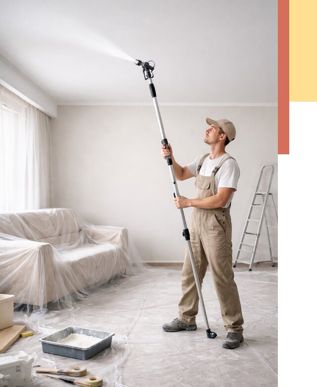 Покраска потолка краскопультом в Реутове от 4683 руб. быстро и недорого | ОТДЕЛОЧНИК-Ртв