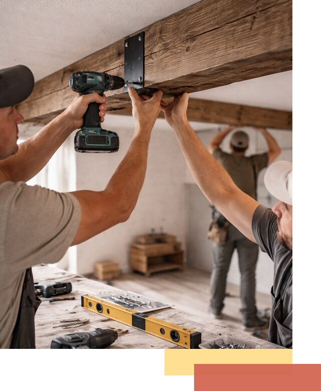 Монтаж декоративных потолочных балок в Реутове