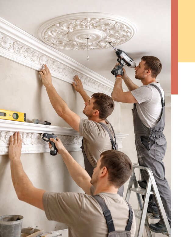 Монтаж лепнины на потолок в Реутове от 3330 руб. быстро и недорого | ОТДЕЛОЧНИК-Ртв